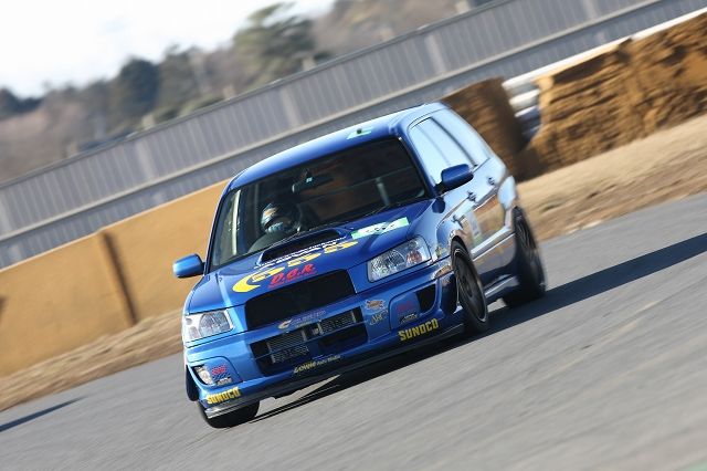 Mean stance on this track STI Forester wit han HKS exhaust, 